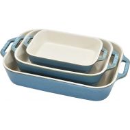 Staub Ceramic Baking Dish Set, 3pc, Rustic Turquoise