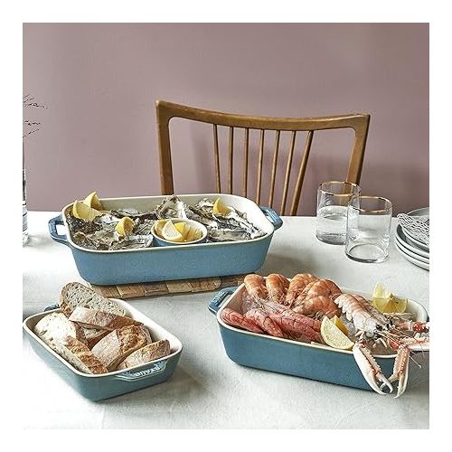  Staub Ceramic Baking Dish Set, 3pc, Rustic Turquoise