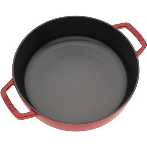  STAUB Cast Iron-Braisers/Saute 2.5-qt Saute Pan with Dragon Lid-Cherry