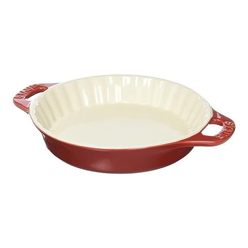  STAUB Ceramics Bakeware-Pie-Pans Dish, 9-inch, Cherry