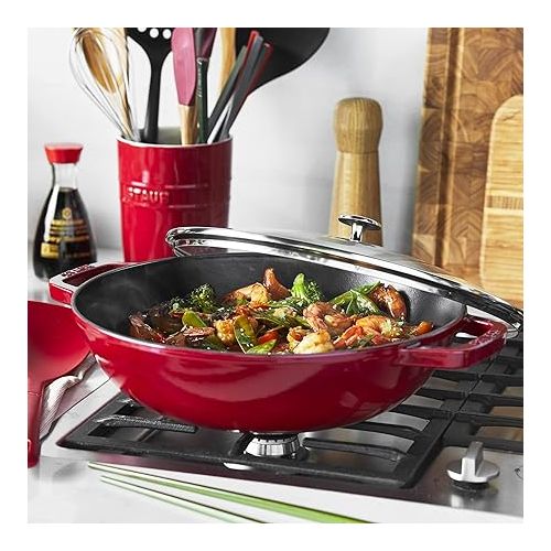  STAUB Cast Iron Perfect Pan, 4.5-quart, Cherry