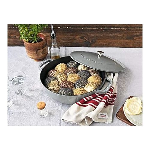  STAUB Cast Iron Chistera, Graphite-Grey, 28 cm