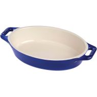 STAUB Ceramics Oval Baking Dish, 11-inch, Dark Blue