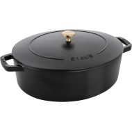 STAUB Specialty Shaped Cast Iron 6.25-qt Shallow Oval Dutch Oven-Black