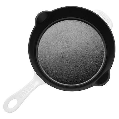  STAUB Fry Pans Cast Iron 8.5-inch Traditional Deep Skillet-White