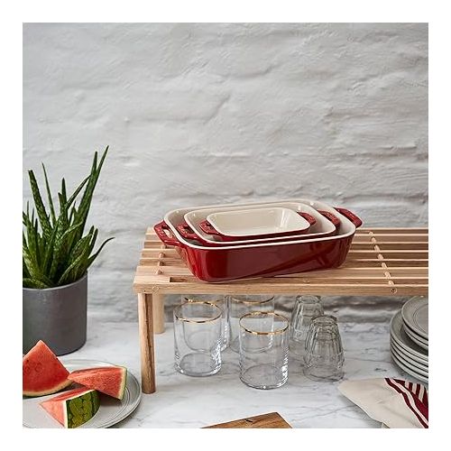  Staub Ceramic Baking Dish Set, 3pc, Cherry