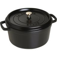 STAUB Cast Iron Dutch Oven 7-qt Round Cocotte, Made in France, Serves 7-8, Black Matte