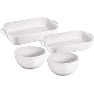 STAUB Ceramic 4-pc Baking Dish and Bowl Set - White