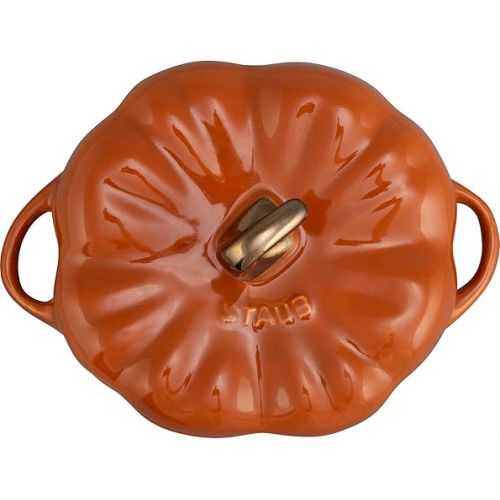  STAUB Ceramic 0.75-qt Petite Pumpkin, Oven & Stove Safe up to 572°F, Pumpkin Dish, Baking Candy Burnt Orange