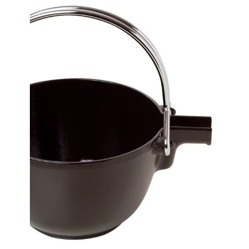  Staub 1650023 Teekanne/Wasserkessel, rund 16,5 cm, 1,15 L mit mattschwarzer Emaillierung Im Inneren des Kessels, schwarz