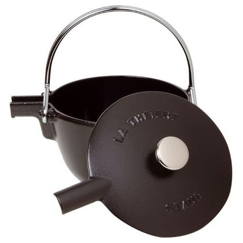  Staub 1650023 Teekanne/Wasserkessel, rund 16,5 cm, 1,15 L mit mattschwarzer Emaillierung Im Inneren des Kessels, schwarz