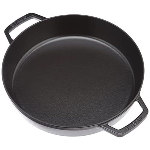  STAUB Staub Bratpfanne mit zwei Griffen, Induktionsgeeignet, Gusseisen, Schwarz, 26 cm,1 Einheiten