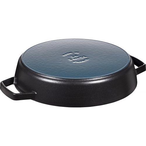  STAUB Staub Bratpfanne mit zwei Griffen, Induktionsgeeignet, Gusseisen, Schwarz, 26 cm,1 Einheiten