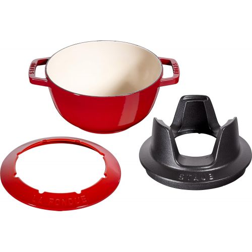  Staub Fondueset, Induktionsgeeignet, Gusseisen, Kirschrot, 1 Einheiten