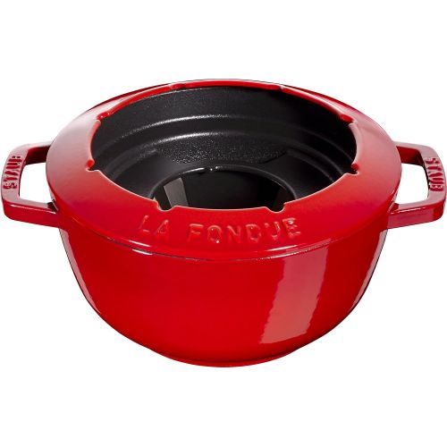  Staub Fondueset, Induktionsgeeignet, Gusseisen, Kirschrot, 1 Einheiten