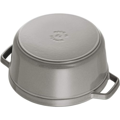  Staub Bratentopf rund, 14,0 cm, 0,8 l, graphitgrau, induktionsgeeignet 40509-475-0 (H.Nr. 1101418)