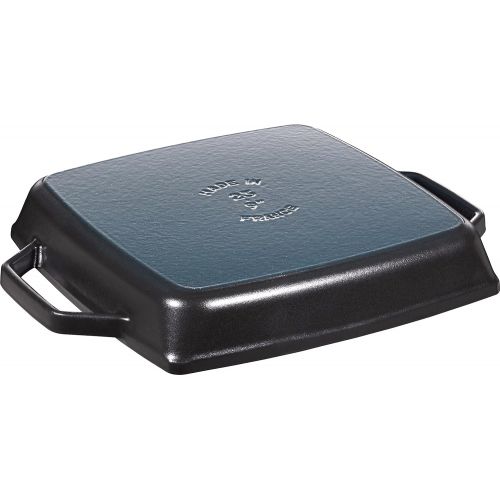  STAUB Staub 40511-783-0 Grillpfanne, rechteckige mit zwei Griffen, 33 cm, Gusseisen, schwarz