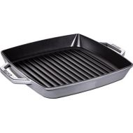 Staub 40511-785-0 Grillpfanne, rechteckige mit zwei Griffen, 33 cm, Gusseisen, grau