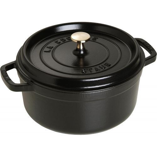  STAUB Gusseisen Brater/Cocotte, rund 24cm, 3,8L, schwarz