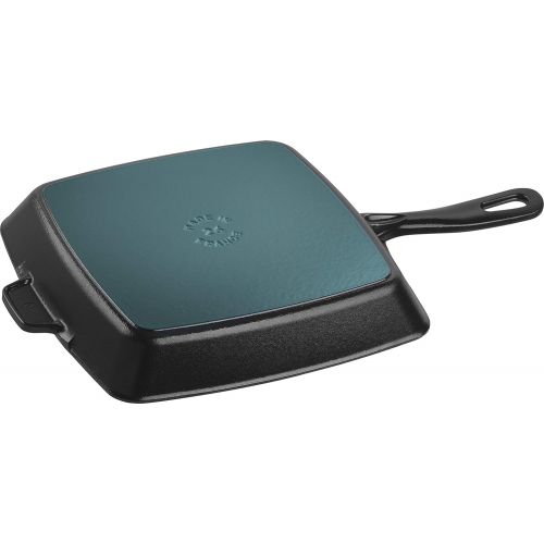  Staub 40501-106-0 Amerikanische Grillpfanne, Gusseisen, induktionsgeeignet, 26 cm, Schwarz