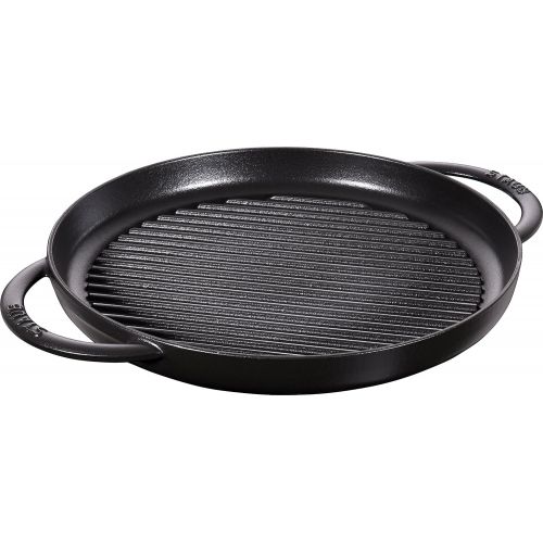  STAUB rund 30 cm Grillpfanne, Gusseisen, schwarz