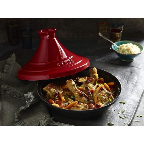  STAUB 28 cm Tajine, Gusseisen, kirschrot, 30 x 29 x 17 cm