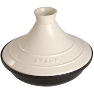 STAUB Staub 40509-394-0 Tajine, mit Sockel aus Gusseisen, Deckel aus Keramik, 20 cm, aus Gusseisen, schwarz/creme