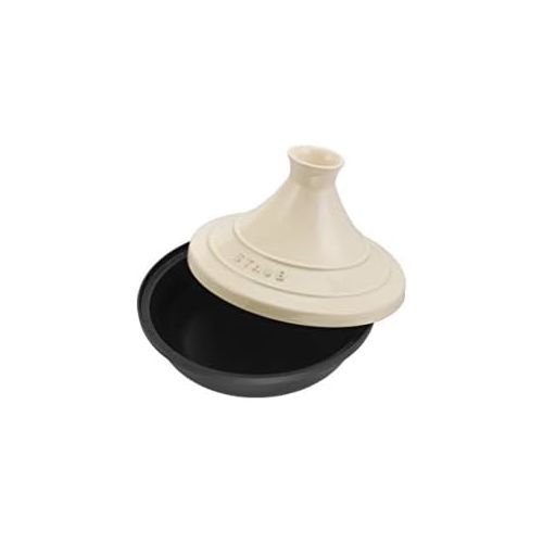  STAUB Staub 40509-394-0 Tajine, mit Sockel aus Gusseisen, Deckel aus Keramik, 20 cm, aus Gusseisen, schwarz/creme