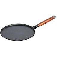 [아마존베스트]Staub 40509-525-0 Crepes Pfanne, mit Holzgriff, rund 28 cm, mit mattschwarzer Emaillierung im Inneren der Pfanne, inklusive 1 Verteiler und 1 Spatel, schwarz