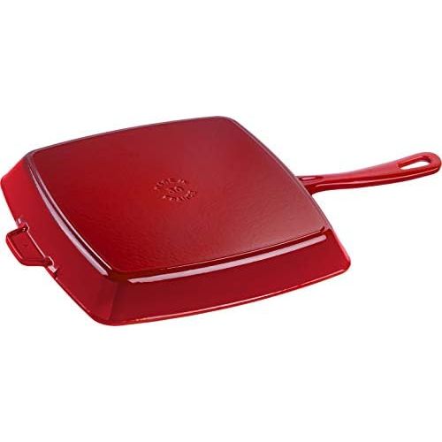  Staub 40501-111-0 Amerikanische Grillpfanne, Gusseisen, induktionsgeeignet, 30 cm, Kirschrot