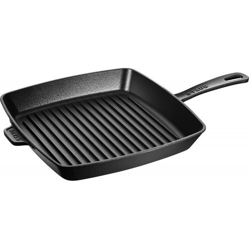  Staub 40501-106-0 Amerikanische Grillpfanne, Gusseisen, induktionsgeeignet, 26 cm, Schwarz