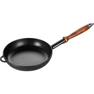 [아마존베스트]Staub 1222423 Pfanne mit Holzgriff, rund 24 cm, induktionsgeeignet, mit mattschwarzer Emaillierung im Inneren der Pfanne, schwarz