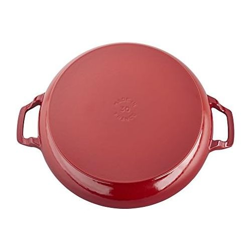  Staub Cast Iron 3.5-qt Braiser with Glass Lid - Grenadine