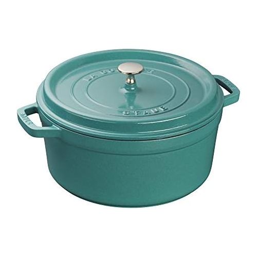  Staub Cast Iron 5.5-qt Round Cocotte - Turquoise