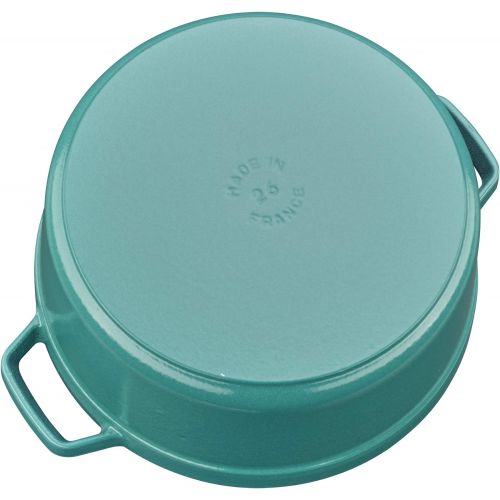  Staub Cast Iron 5.5-qt Round Cocotte - Turquoise