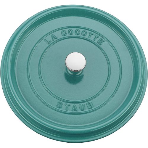  Staub Cast Iron 5.5-qt Round Cocotte - Turquoise