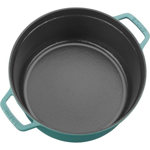  Staub Cast Iron 5.5-qt Round Cocotte - Turquoise