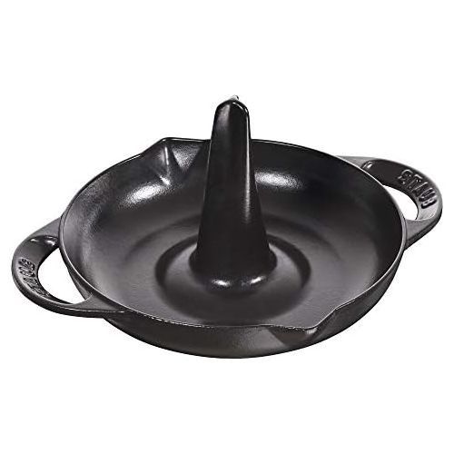  STAUB 1200023 Cast Iron Vertical Chicken Roaster, 9.5-inch, Black Matte