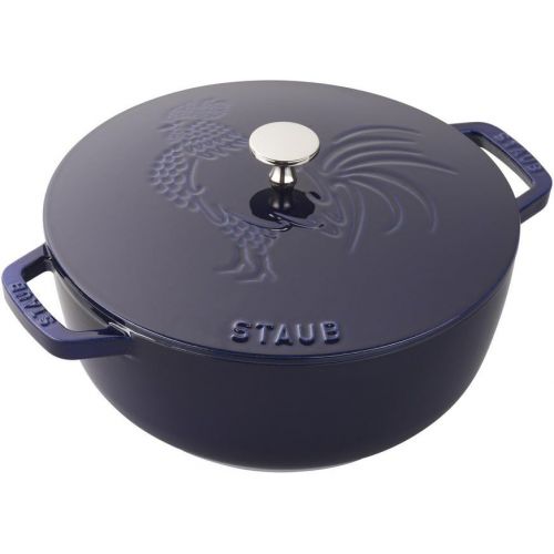  Staub Cast Iron 3.75-qt Essential French Oven Rooster - Dark Blue