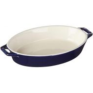 STAUB 40508-604 Ceramics Oval Baking Dish, 9-inch, Dark Blue