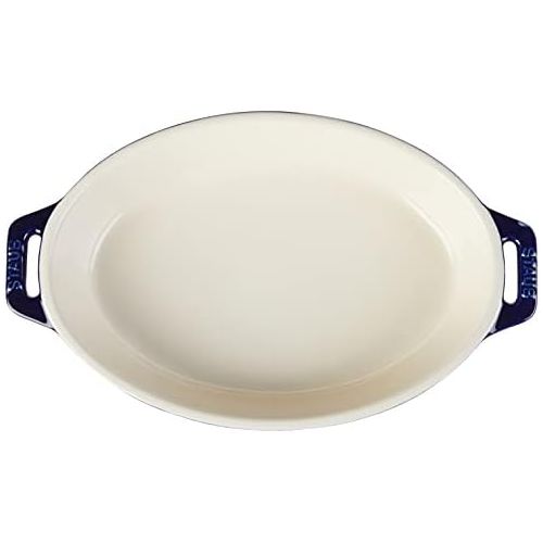  STAUB 40508-604 Ceramics Oval Baking Dish, 9-inch, Dark Blue