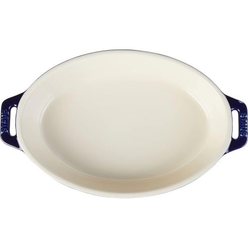  STAUB 40508-604 Ceramics Oval Baking Dish, 9-inch, Dark Blue