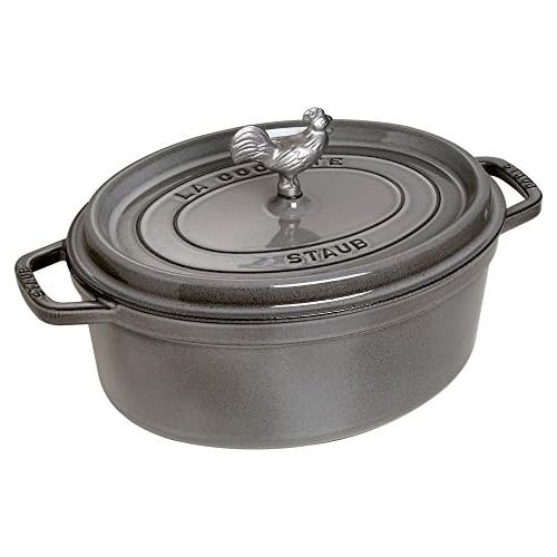  STAUB 1123118 Coq au Vin Cocotte, 5.75 Quart, Graphite Grey