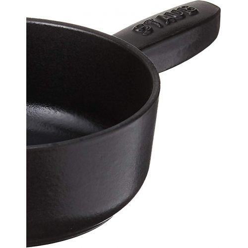  STAUB 1461223 Cast Iron Mini Cheese Fondue Pot, 12-oz, Black Matte