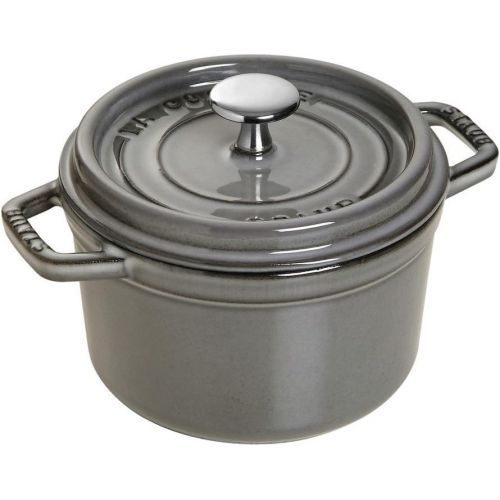  Staub 1101418 Round Cocotte Oven, 0.75 quart, Graphite Grey