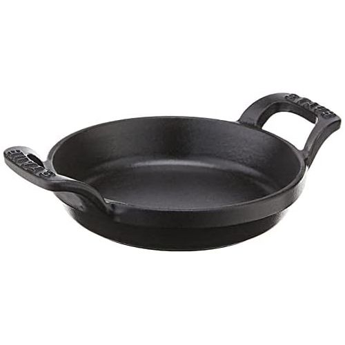  STAUB 1301123 Cast Iron Mini Round Gratin Baking Dish, 4.5-inch, Black Matte