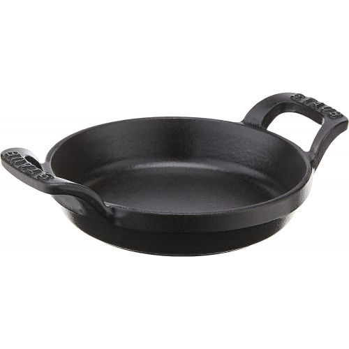  STAUB 1301123 Cast Iron Mini Round Gratin Baking Dish, 4.5-inch, Black Matte