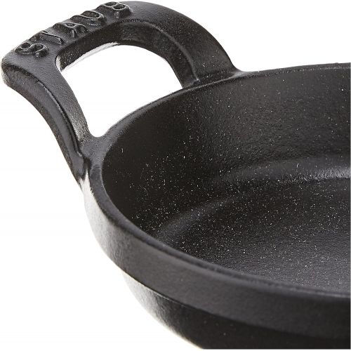  STAUB 1301123 Cast Iron Mini Round Gratin Baking Dish, 4.5-inch, Black Matte