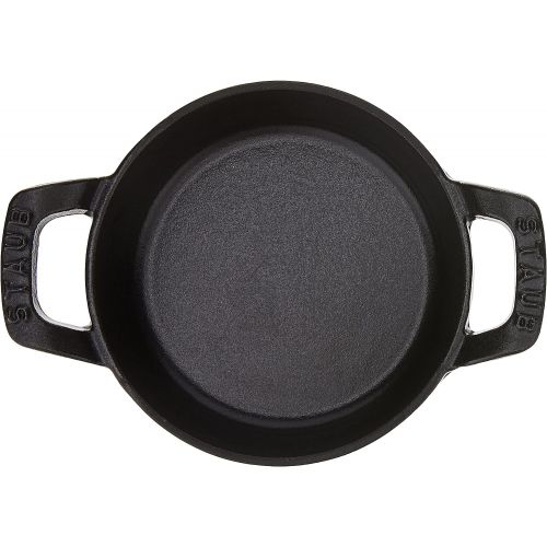  STAUB 1301123 Cast Iron Mini Round Gratin Baking Dish, 4.5-inch, Black Matte