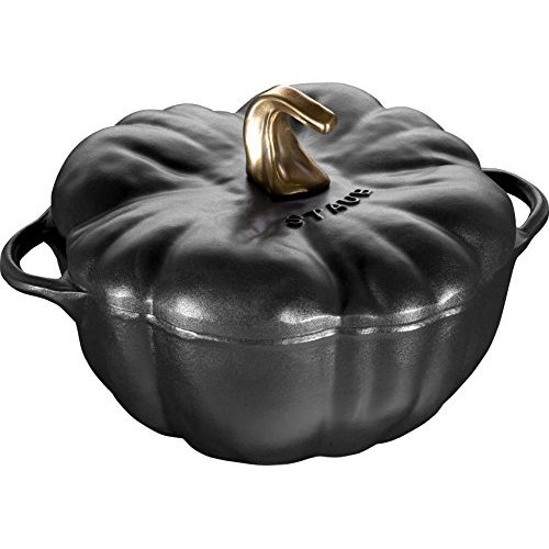  Staub 3.5 Quart Pumpkin Cocotte Black Matte